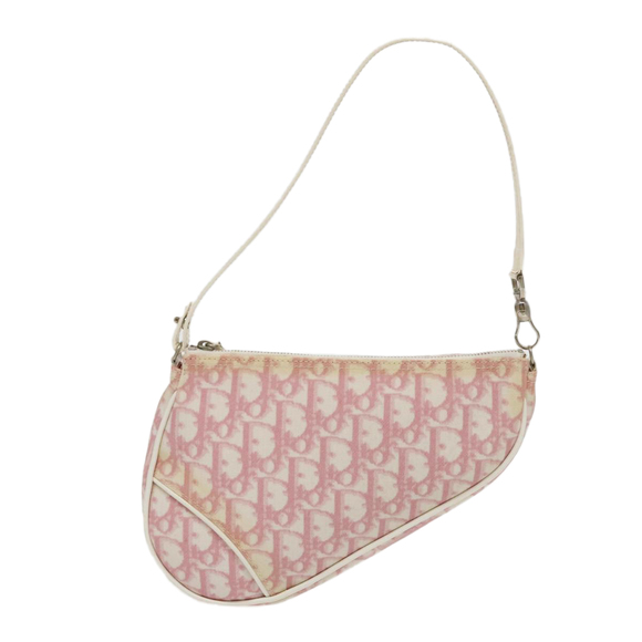 Christian Dior Saddle Pouch Trotter Canvas Pouch Pink Auth 95391 - Picture 13 of 16